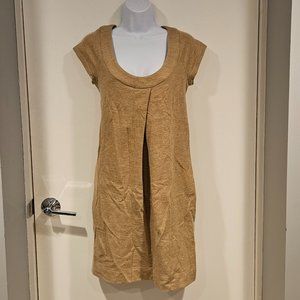 DVF Ayuka Trapezoid, Tunic Style Wool Dress, Honey Beige, Tan, Size 4